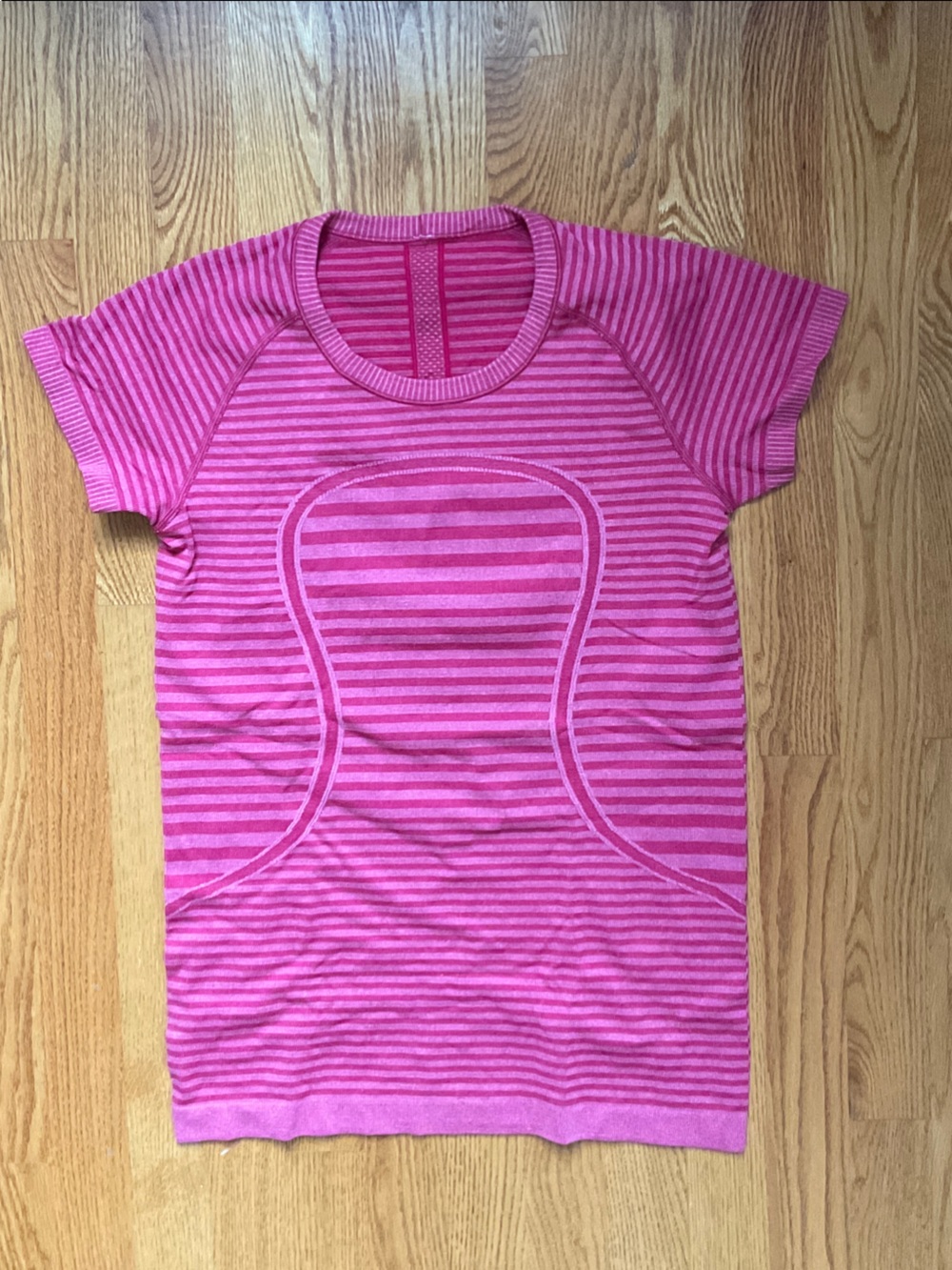lululemon athletica Pink Striped Short-Sleeve Active Tee